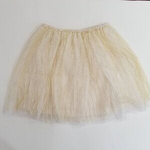 ZARA little girl cream striped tutu style pullover skirt size 10 (A10)